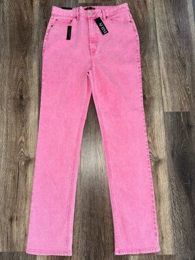 NWT Anthropologie AFRM Heston The High Rise Straight Leg Jeans in Pink Acid Wash
